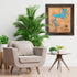 Handmade wooden wall map of Beaver Lake with engraved rivers and blue water in rustic frame